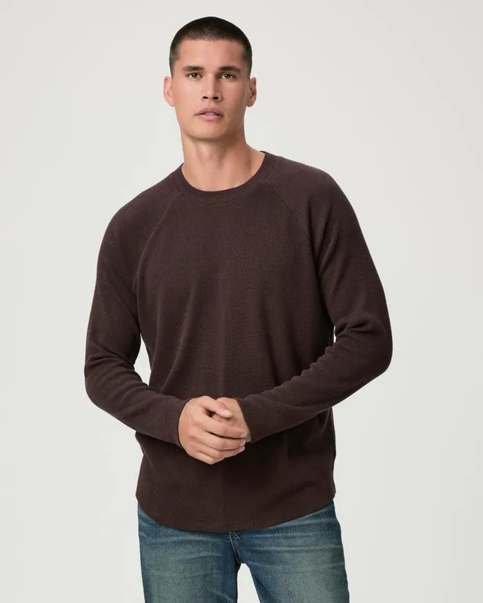 PAIGE Tees Men Odin Baseball Tee 8211 Burnt Cocoa Multi