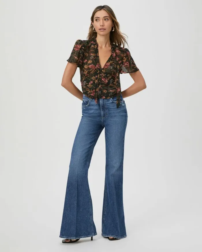 PAIGE Tops and Blouses Women Ayla Blouse 8211 Black Multi Silk PAIGE Tops and Blouses Women Ayla Blouse 8211 Black Multi Silk