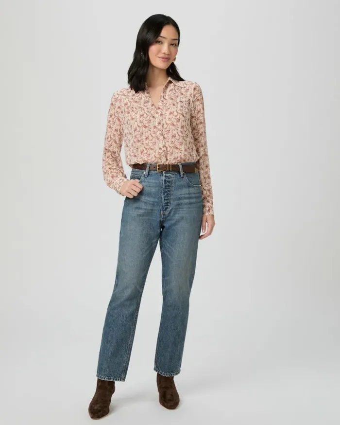 PAIGE Tops and Blouses Women Gardener Blouse 8211 CreamFlagstone Silk PAIGE Tops and Blouses Women Gardener Blouse 8211 CreamFlagstone Silk