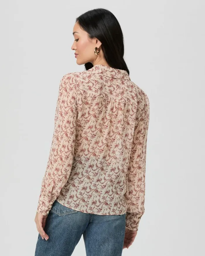 PAIGE Tops and Blouses Women Gardener Blouse 8211 CreamFlagstone Silk PAIGE Tops and Blouses Women Gardener Blouse 8211 CreamFlagstone Silk
