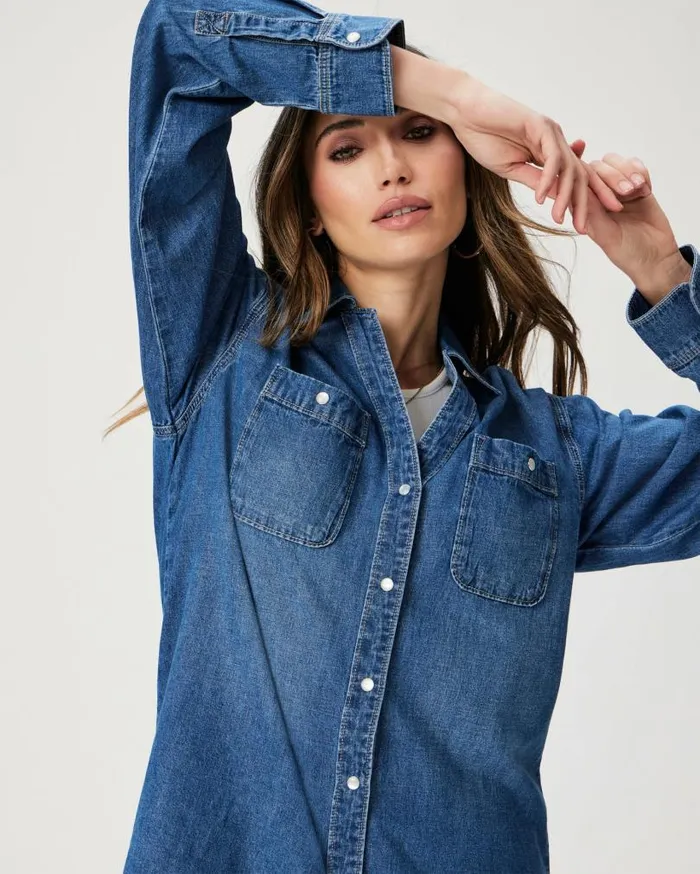 PAIGE Tops and Blouses Women Georgie Denim Shirt 8211 Heston