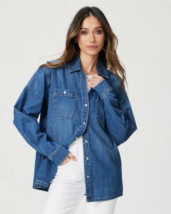 PAIGE Tops and Blouses Women Georgie Denim Shirt 8211 Heston PAIGE Tops and Blouses Women Georgie Denim Shirt 8211 Heston
