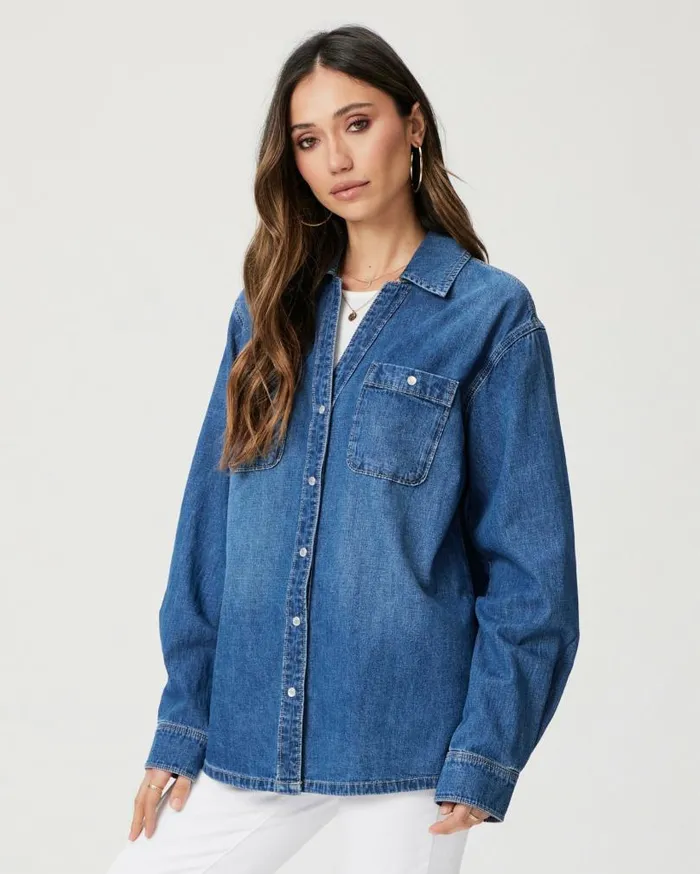 PAIGE Tops and Blouses Women Georgie Denim Shirt 8211 Heston PAIGE Tops and Blouses Women Georgie Denim Shirt 8211 Heston