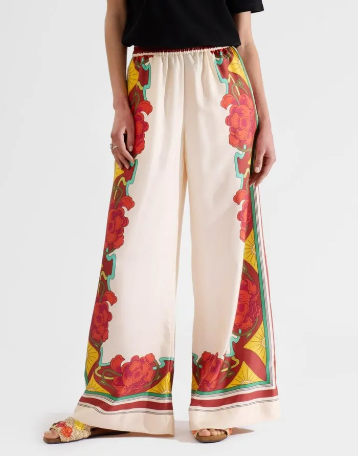 Palazzo Pants Placed Taormina Place Ivory Women La Double J Shorts and Pants Palazzo Pants Placed Taormina Place Ivory Women La Double J Shorts and Pants