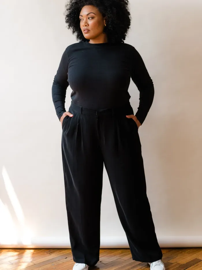 Pants Able Women Claire Crepe Wide Leg Pant Black
