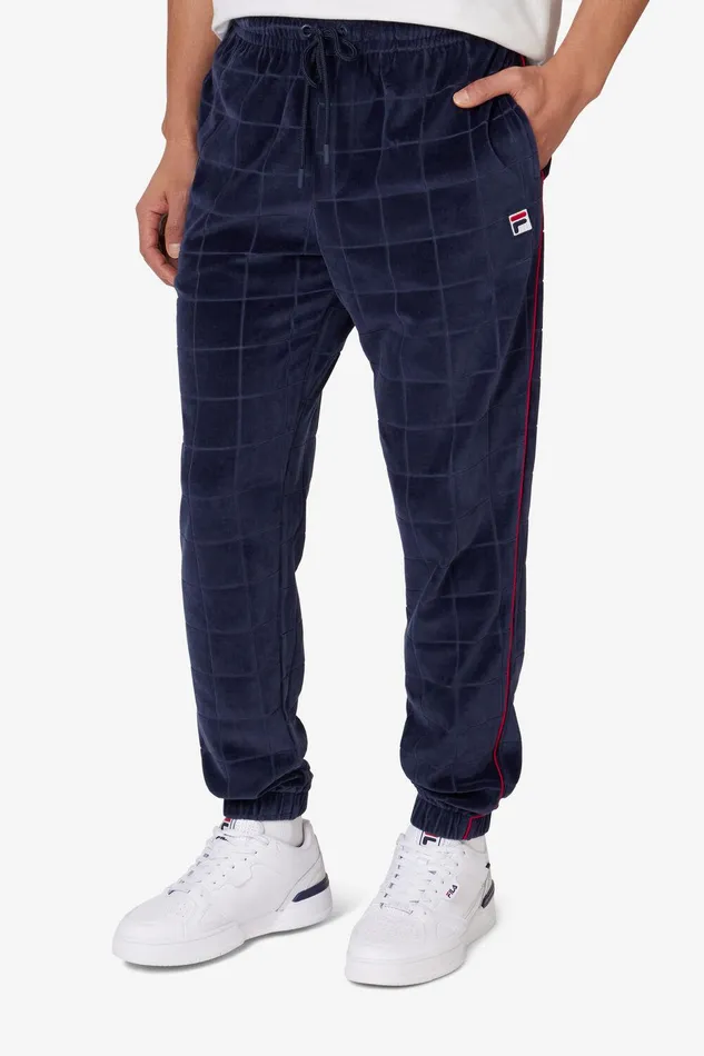 Pants and Shorts Men Fila Ivy League Velour Track Pant 431 Fila Navyfila Red