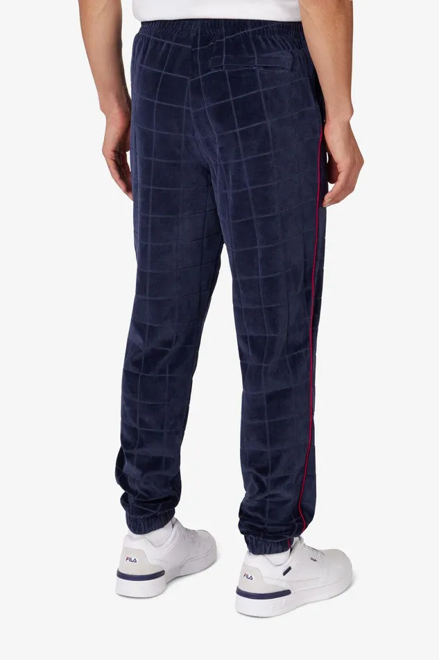 Pants and Shorts Men Fila Ivy League Velour Track Pant 431 Fila Navyfila Red