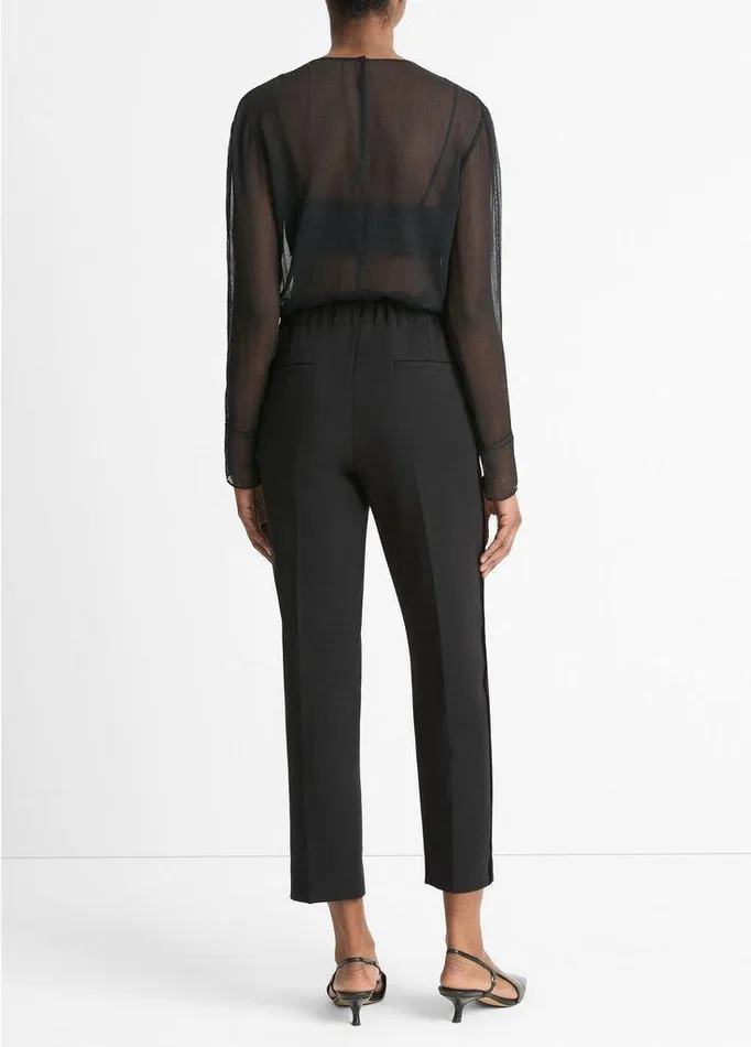 Pants and Shorts Women Vince VelvetTrim PullOn Pant Black Pants and Shorts Women Vince VelvetTrim PullOn Pant Black
