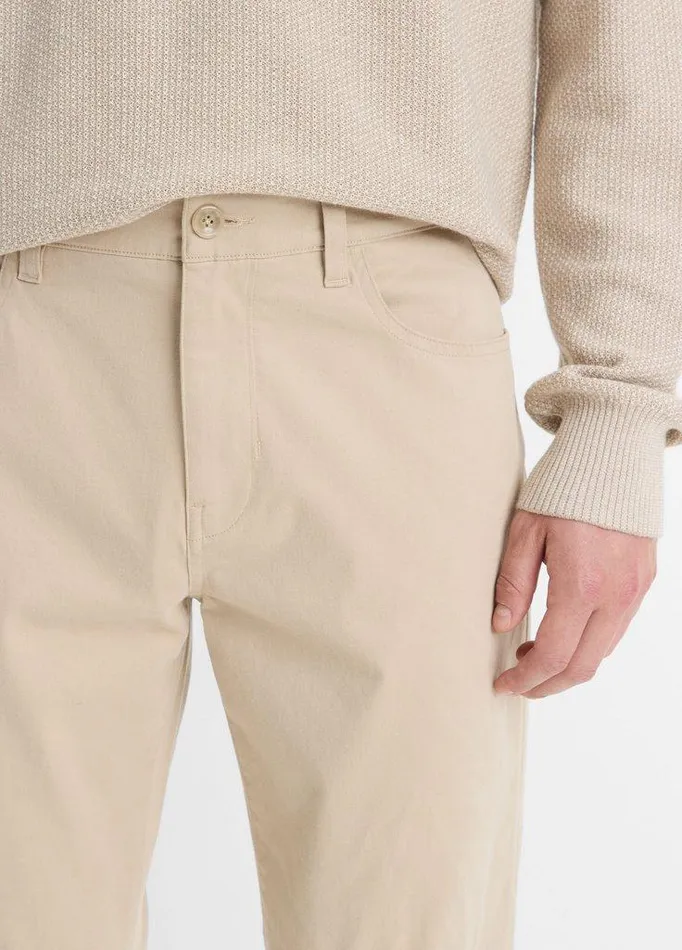 Pants Men Vince Dylan Slim 5Pocket Peached StretchCotton Pant Cahuenga Khaki