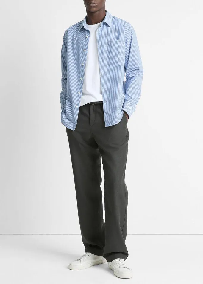 Pants Men Vince Italian Tropical Wool Utility Pant Black
