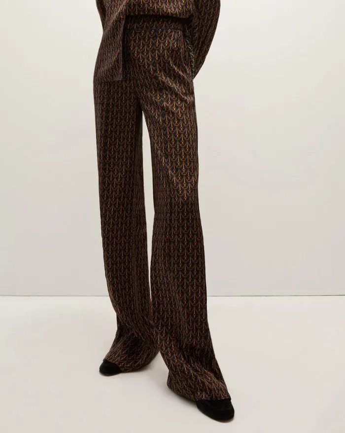 Pants Shop Veronica Beard Edia StirrupPrint Pant Navy Multi