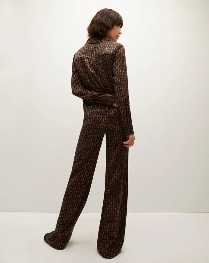 Pants Shop Veronica Beard Edia StirrupPrint Pant Navy Multi