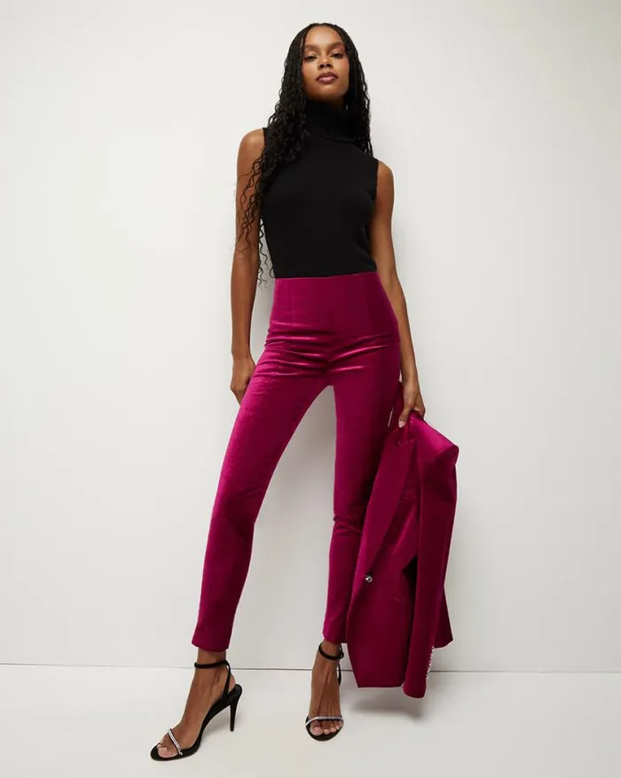 Pants Shop Veronica Beard Honolulu Velvet Pant Fuchsia