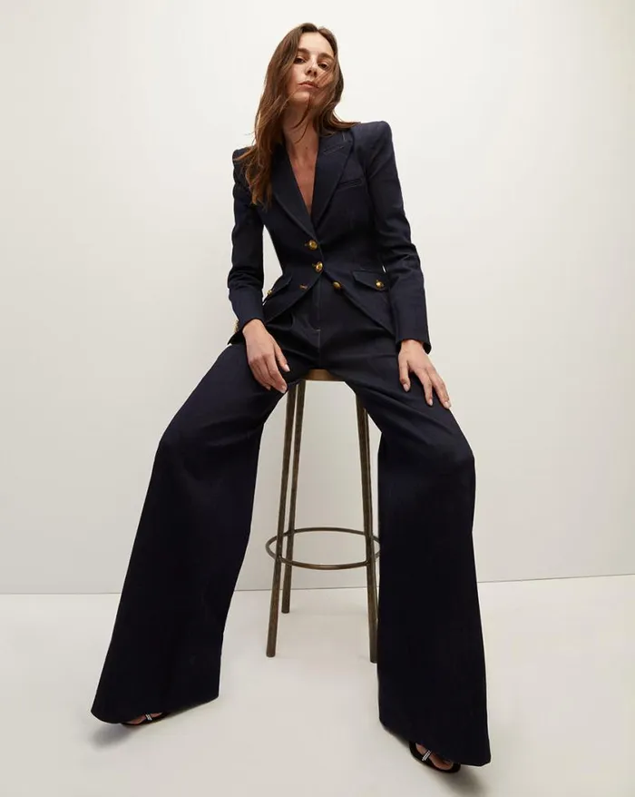 Pants Shop Veronica Beard Rennert Denim Pant Dark Oxford