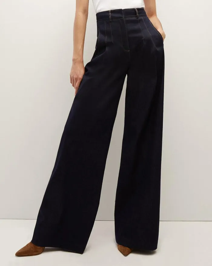 Pants Shop Veronica Beard Rennert Denim Pant Dark Oxford