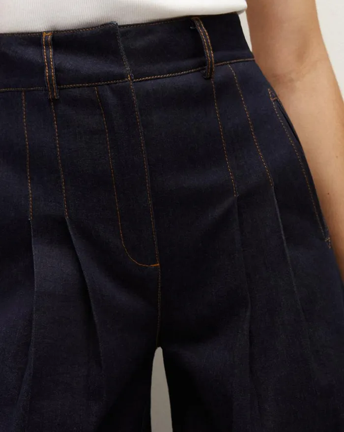 Pants Shop Veronica Beard Rennert Denim Pant Dark Oxford