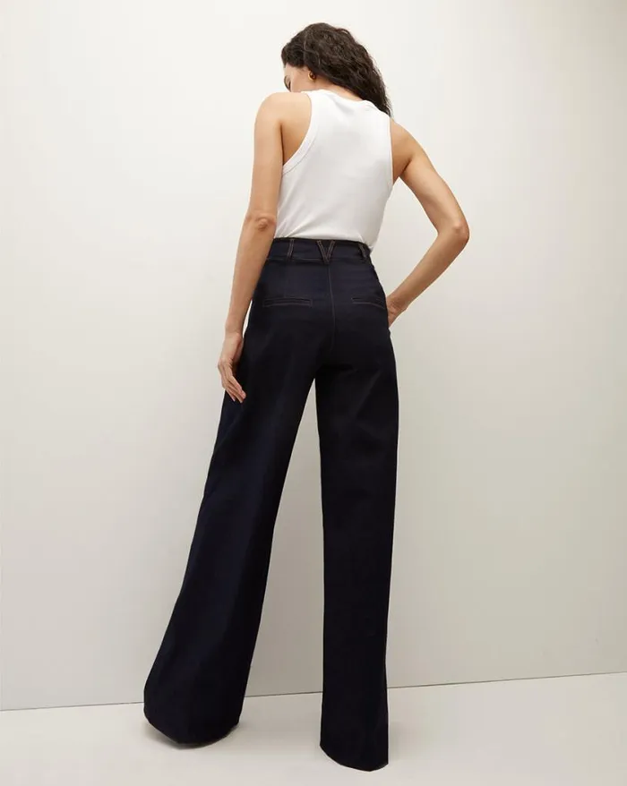 Pants Shop Veronica Beard Rennert Denim Pant Dark Oxford
