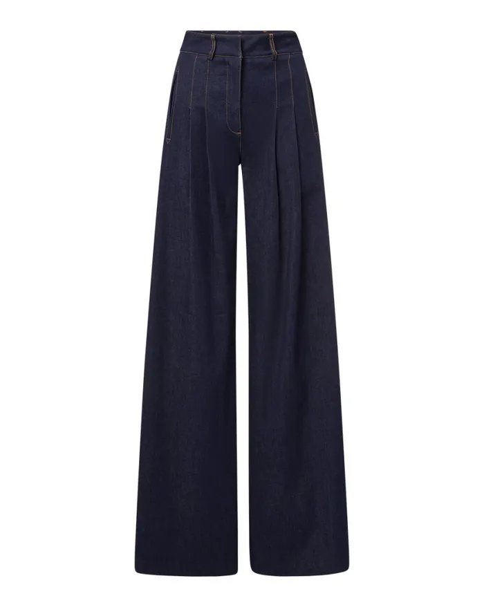 Pants Shop Veronica Beard Rennert Denim Pant Dark Oxford
