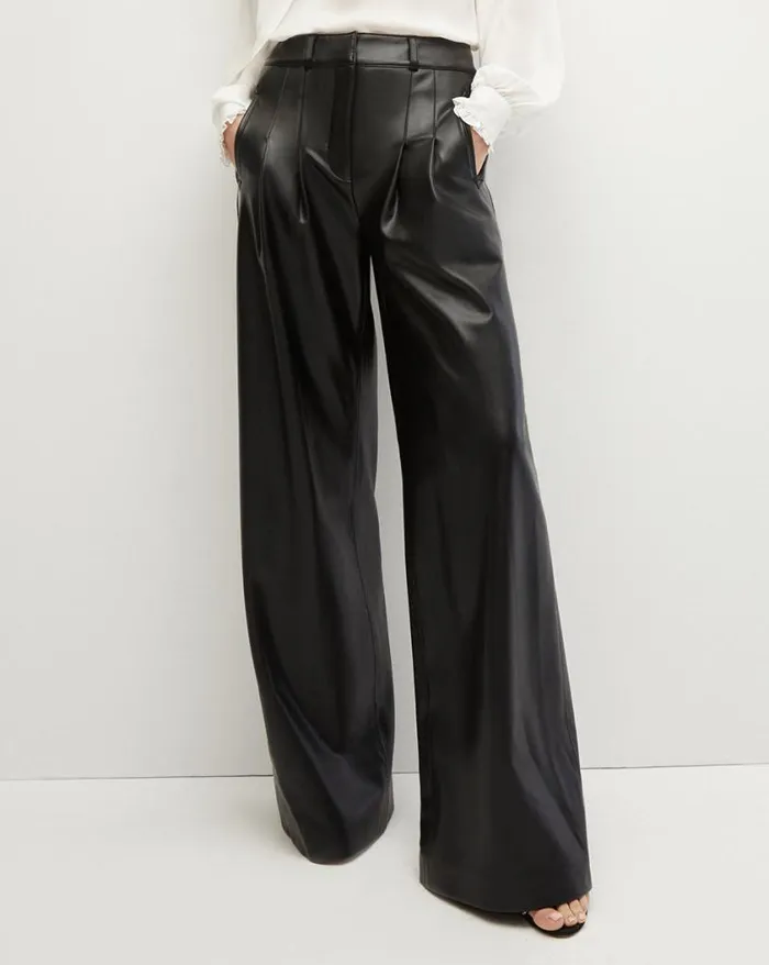 Pants Shop Veronica Beard Rennert Vegan Leather Pant Black