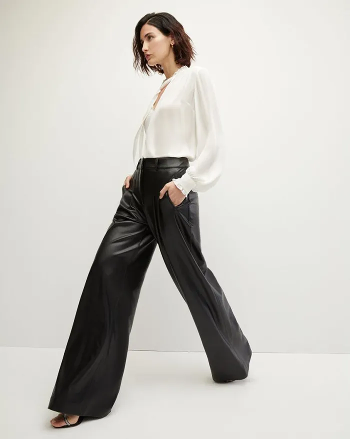 Pants Shop Veronica Beard Rennert Vegan Leather Pant Black