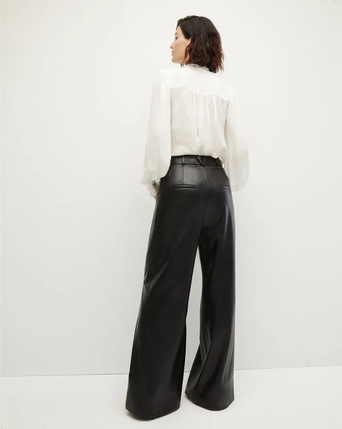 Pants Shop Veronica Beard Rennert Vegan Leather Pant Black