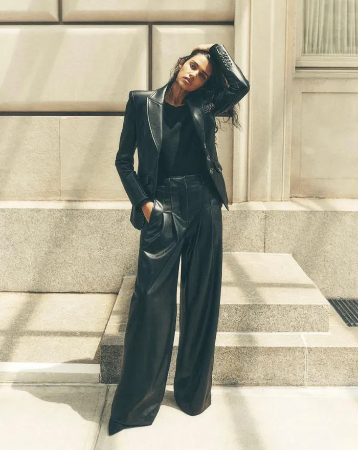 Pants Shop Veronica Beard Rennert Vegan Leather Pant Black