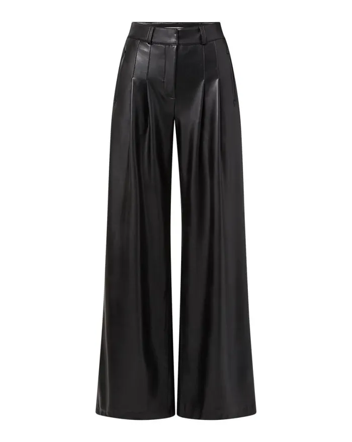Pants Shop Veronica Beard Rennert Vegan Leather Pant Black