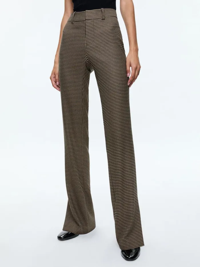 Pants Women Alice Olivia NEW OLIVIA LOW RISE SLIM FLARE TROUSER Camelblack