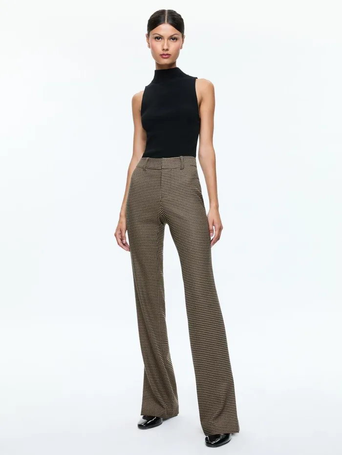 Pants Women Alice Olivia NEW OLIVIA LOW RISE SLIM FLARE TROUSER Camelblack