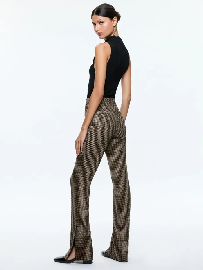 Pants Women Alice Olivia NEW OLIVIA LOW RISE SLIM FLARE TROUSER Camelblack