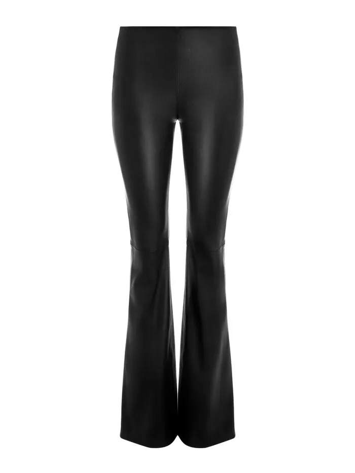 Pants Women Alice Olivia RMP LEATHER BACKZIP BOOTCUT PANT Black