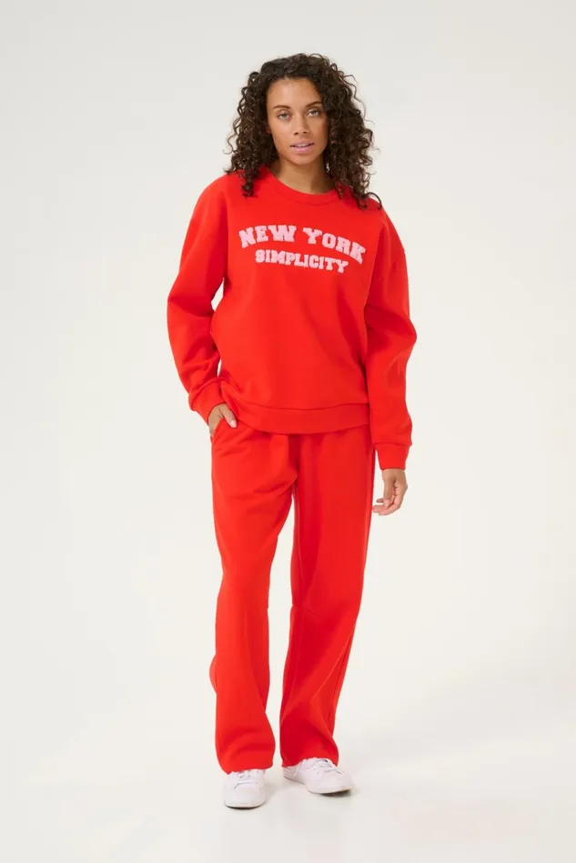 Pants Women CULTURE CUchira Sweatpants Fiery Red
