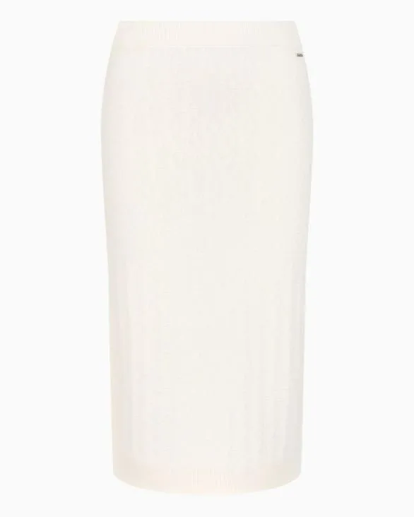 Pencil Skirt With Allover Logo White Women Armani Matching Sets
