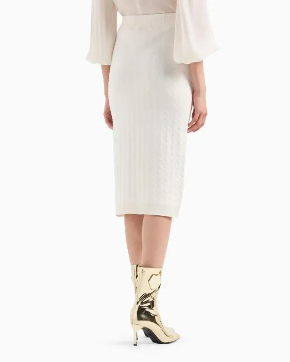 Pencil Skirt With Allover Logo White Women Armani Matching Sets Pencil Skirt With Allover Logo White Women Armani Matching Sets