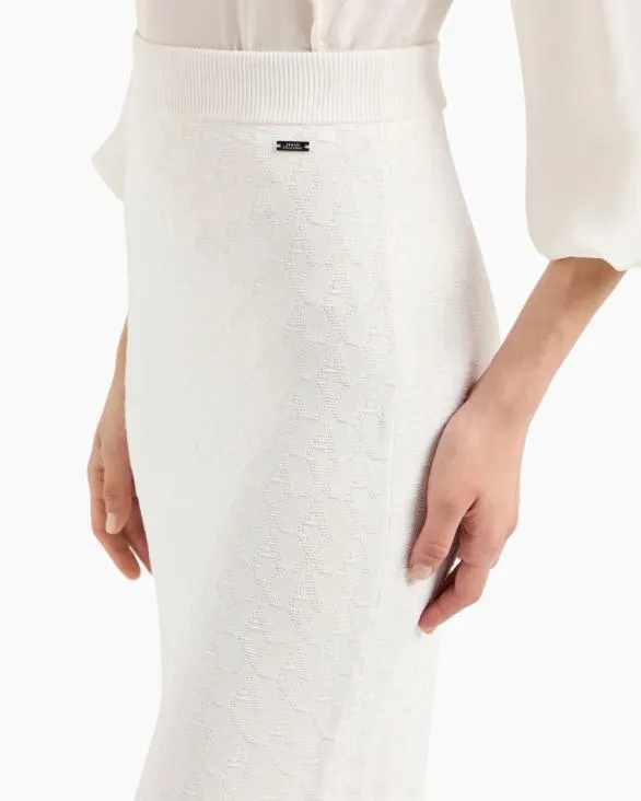 Pencil Skirt With Allover Logo White Women Armani Matching Sets Pencil Skirt With Allover Logo White Women Armani Matching Sets