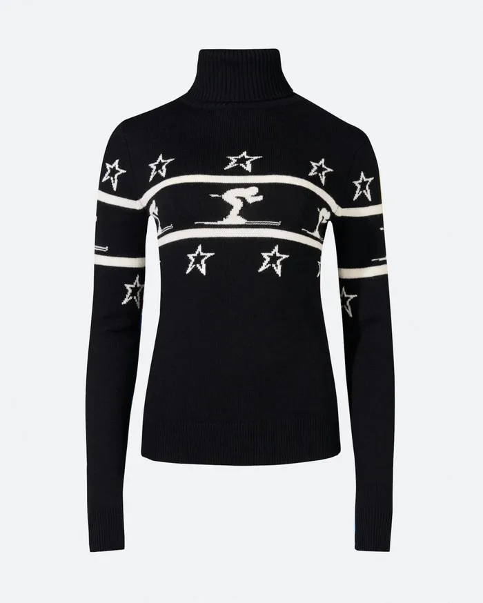 Perfect Moment Knitwear Skiier Merino Wool Turtleneck Black 8211 Women