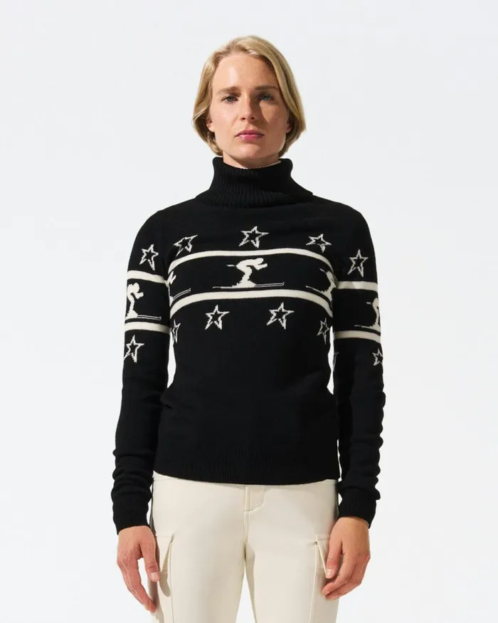 Perfect Moment Knitwear Skiier Merino Wool Turtleneck Black 8211 Women