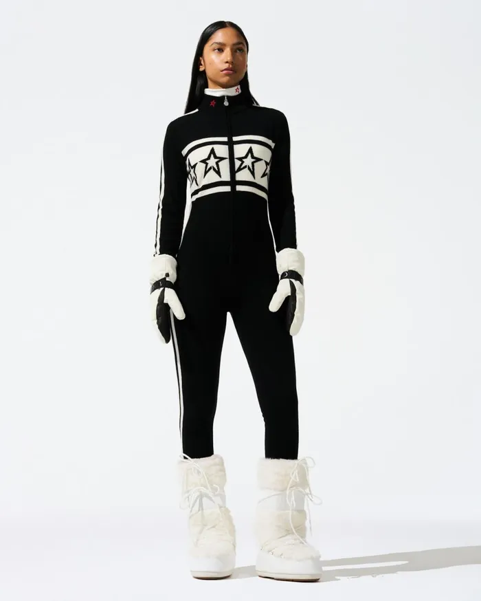 Perfect Moment Knitwear Star Merino Wool Jumpsuit Black 8211 Women