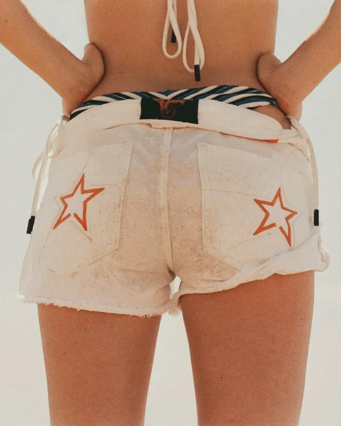 Perfect Moment Pants LowRise Denim Short White 8211 Women