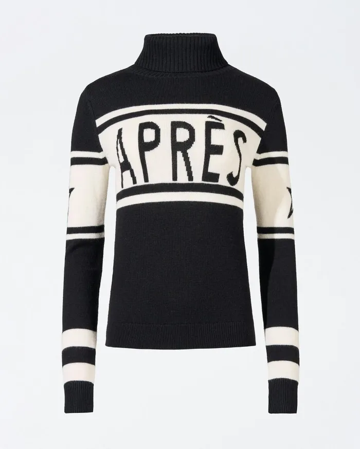 Perfect Moment Tops Aprs Merino Wool Sweater White and Black 8211 Women