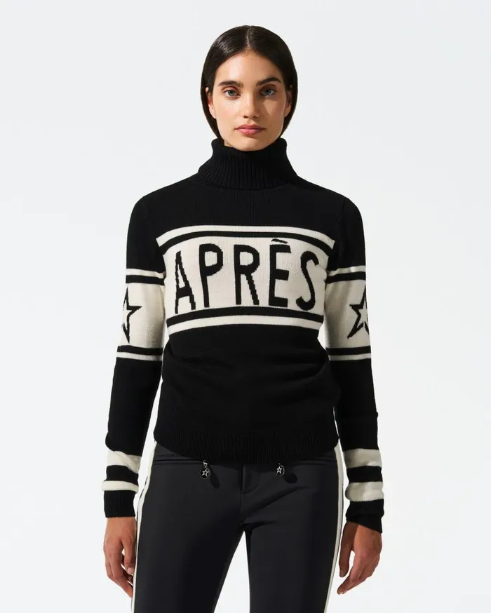Perfect Moment Tops Aprs Merino Wool Sweater White and Black 8211 Women