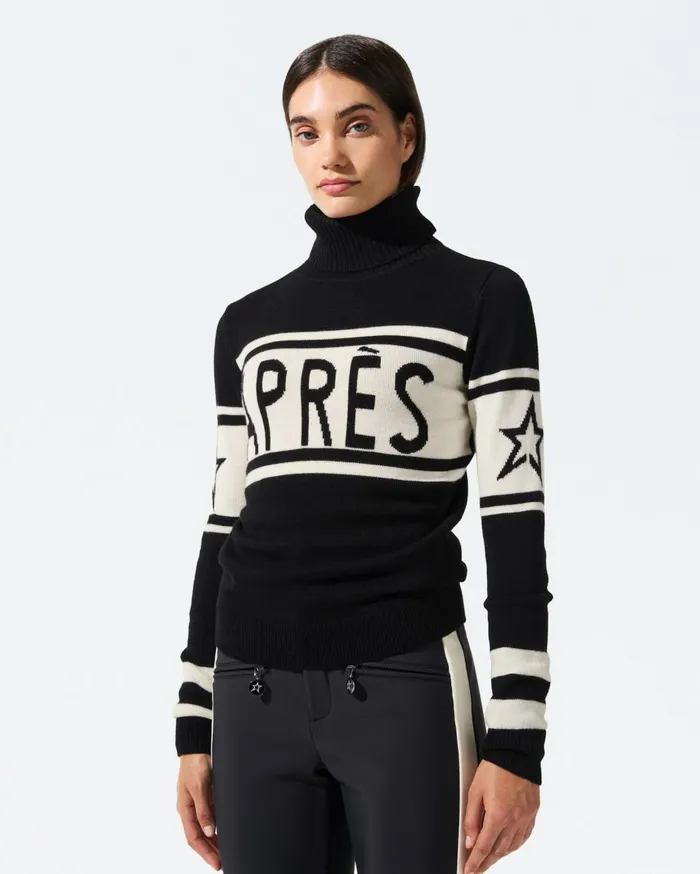 Perfect Moment Tops Aprs Merino Wool Sweater White and Black 8211 Women