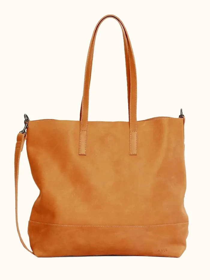 Personalized Leather Women Abera Crossbody Tote Whiskey Able