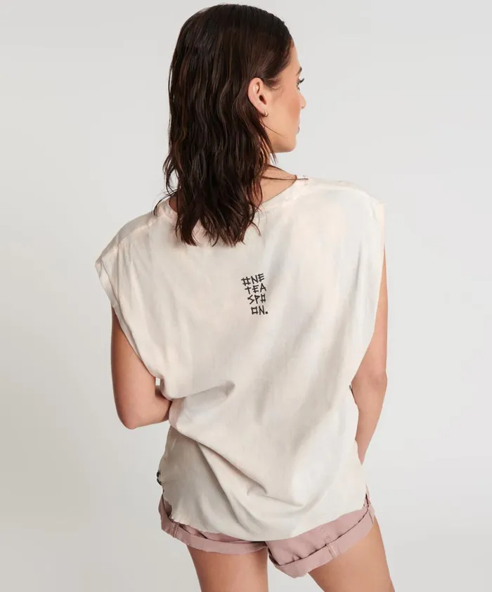 PINK LOVE STAINED TANK Women One Teaspoon Tees and Tanks