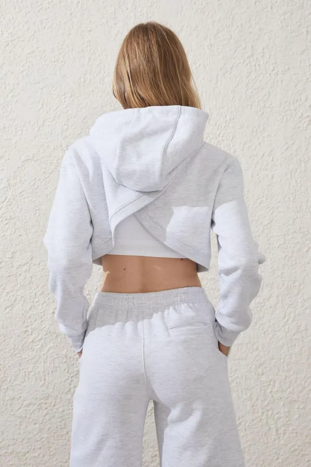 Plush Cross Back Shrug Cloudy Grey Marle Women Cotton On Sweats and Hoodies