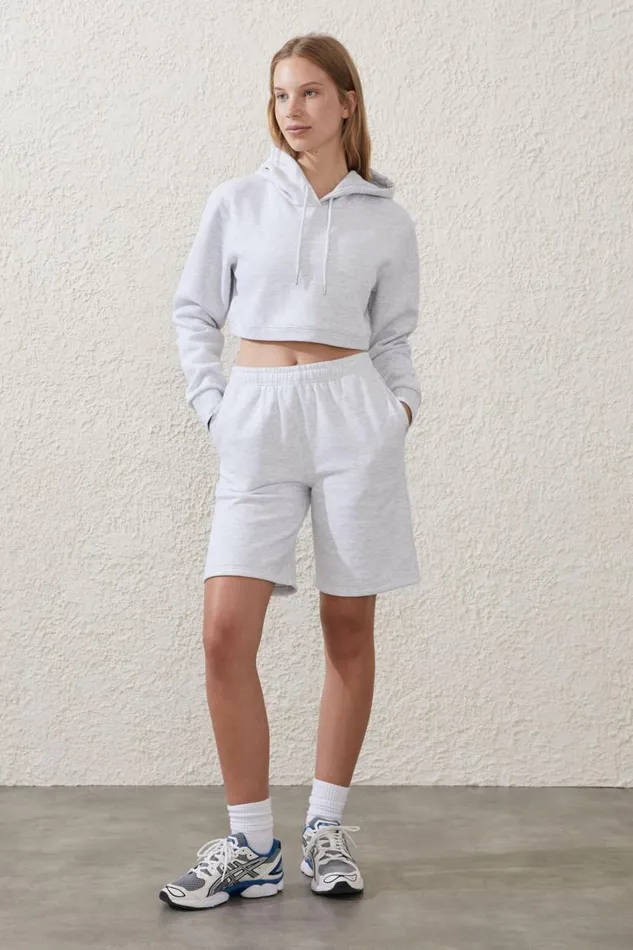 Plush Cross Back Shrug Cloudy Grey Marle Women Cotton On Sweats and Hoodies