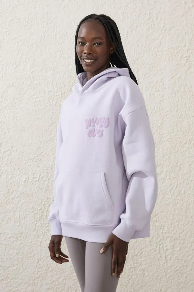 Plush Premium Graphic Hoodie Lilac Lightbhwc Wellness Club Women Cotton On Sweats and Hoodies