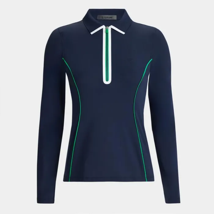Polos and Shirts Women GFORE LIGHTWEIGHT WARP KNIT QUARTER ZIP LONG SLEEVE POLO Twilight Polos and Shirts Women GFORE LIGHTWEIGHT WARP KNIT QUARTER ZIP LONG SLEEVE POLO Twilight