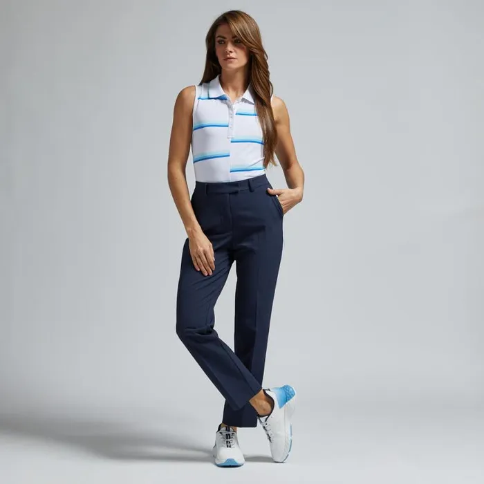 Polos and Shirts Women GFORE OFFSET STRIPE TECH PIQU SLEEVELESS POLO Snow Polos and Shirts Women GFORE OFFSET STRIPE TECH PIQU SLEEVELESS POLO Snow