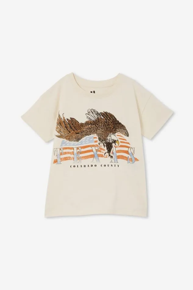 Poppy Short Sleeve Print Tee Dark Vanillatexas Girls Cotton On Tops and TShirts Poppy Short Sleeve Print Tee Dark Vanillatexas Girls Cotton On Tops and TShirts
